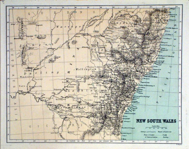 Antique Maps of Australia, New political map of australia with cities. Antique Maps of Australia, New